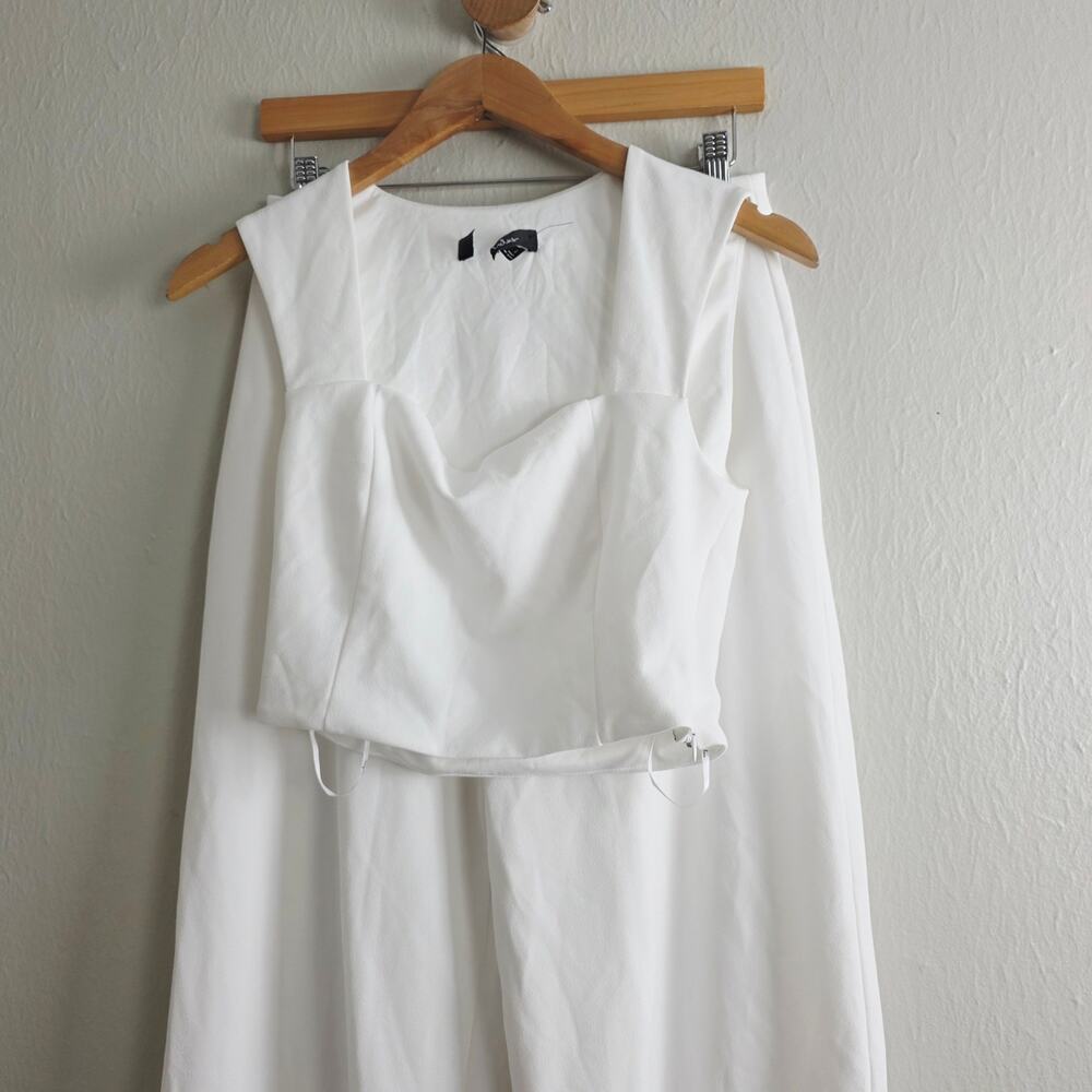 Lulus Enticing Endeavors White Two-Piece Jumpsuit - Wide Leg Bridal Set Size M - Picture 5 of 16
